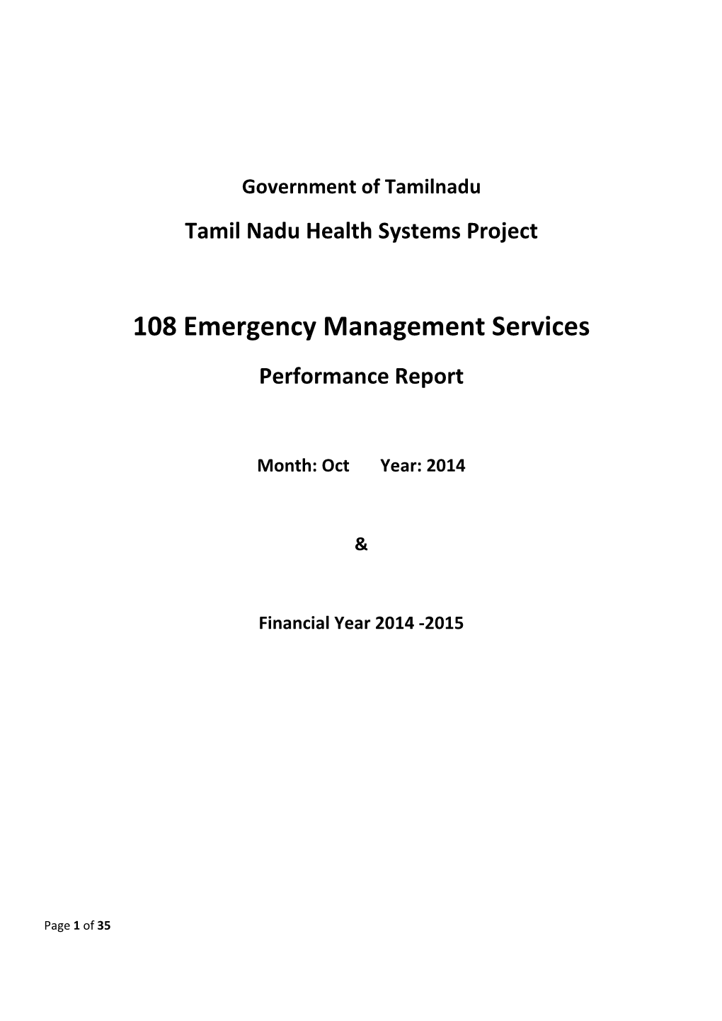 108 Emergency Management Services Performance Report