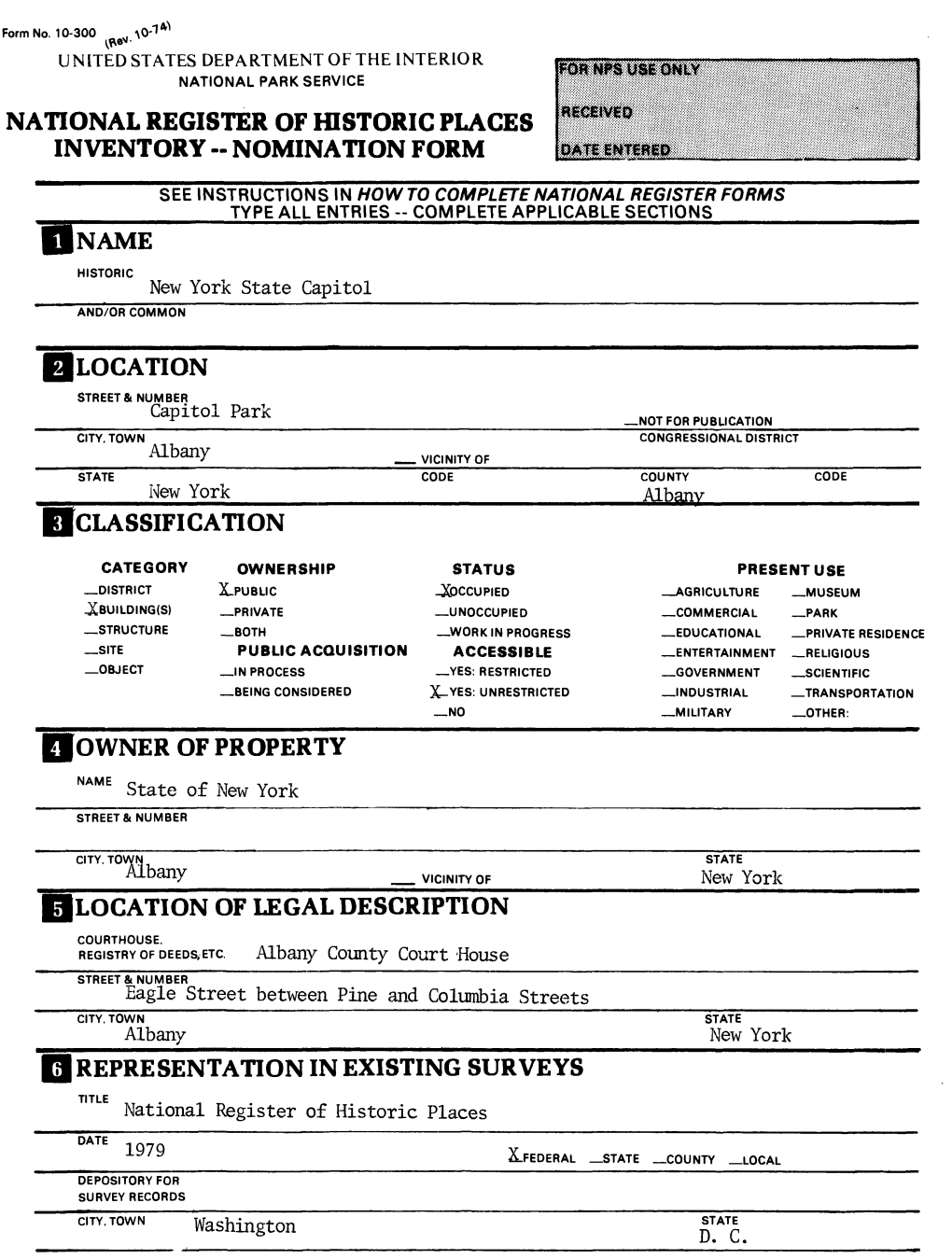 NATIONAL REGISTER of HISTORIC PLACES H 1 Illlllill INVENTORY - NOMINATION FORM P Il