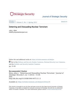 Deterring and Dissuading Nuclear Terrorism