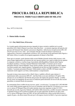 Procura Della Repubblica Presso Il Tribunale Ordinario Di Milano