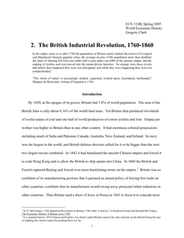2. the British Industrial Revolution, 1760-1860