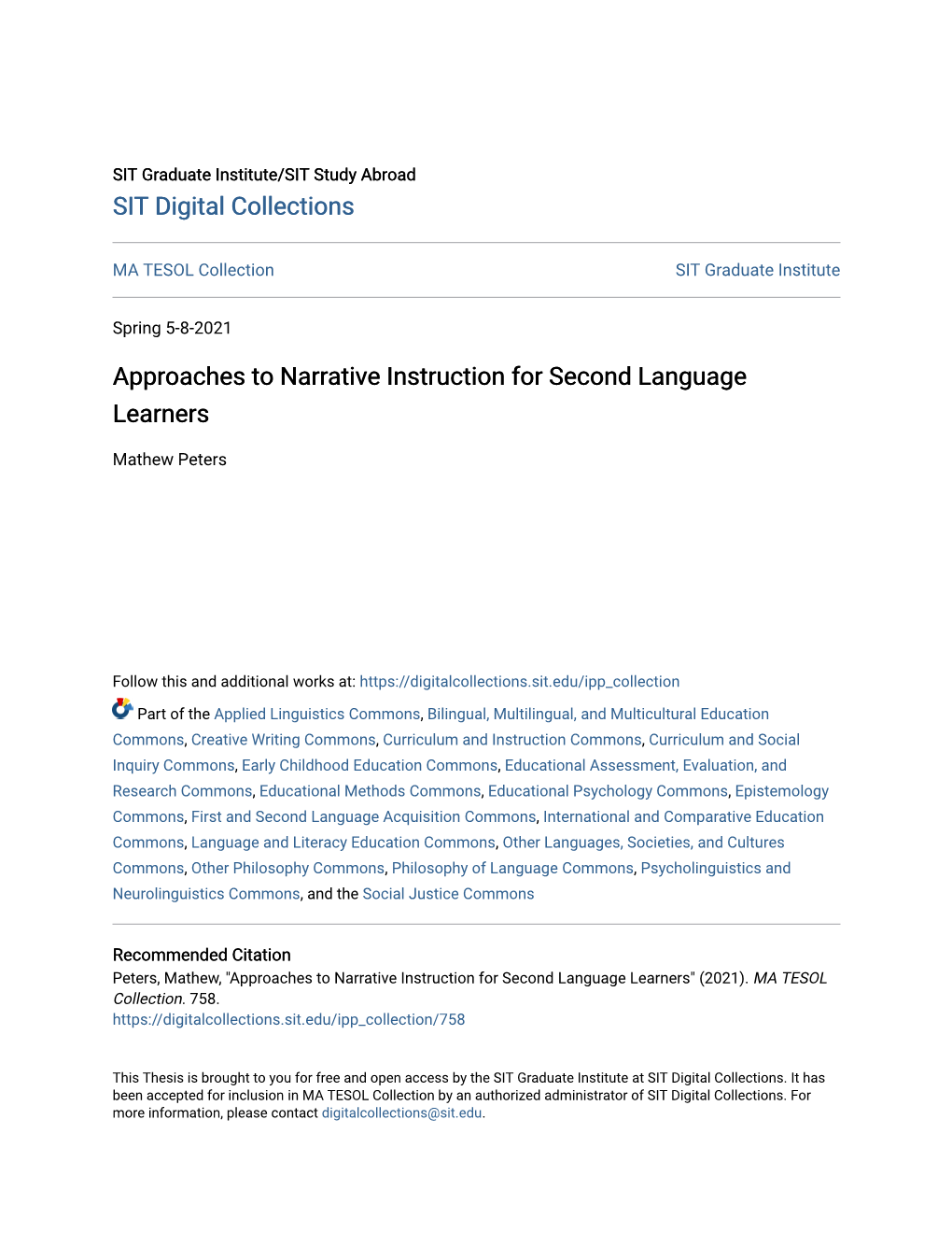 Approaches to Narrative Instruction for Second Language Learners