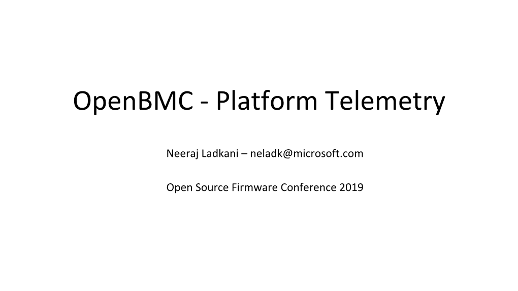 Openbmc - Platform Telemetry