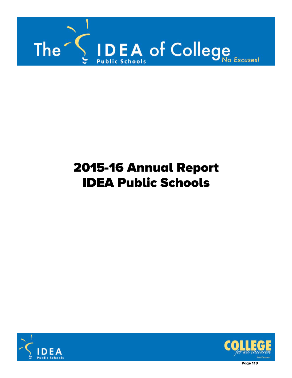 2015-16 Annual Report IDEA Public Schools