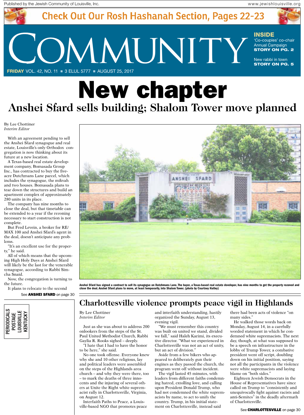 New Chapter Anshei Sfard Sells Building; Shalom Tower Move Planned