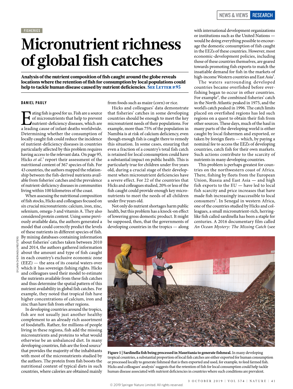 Micronutrient Richness of Global Fish Catches