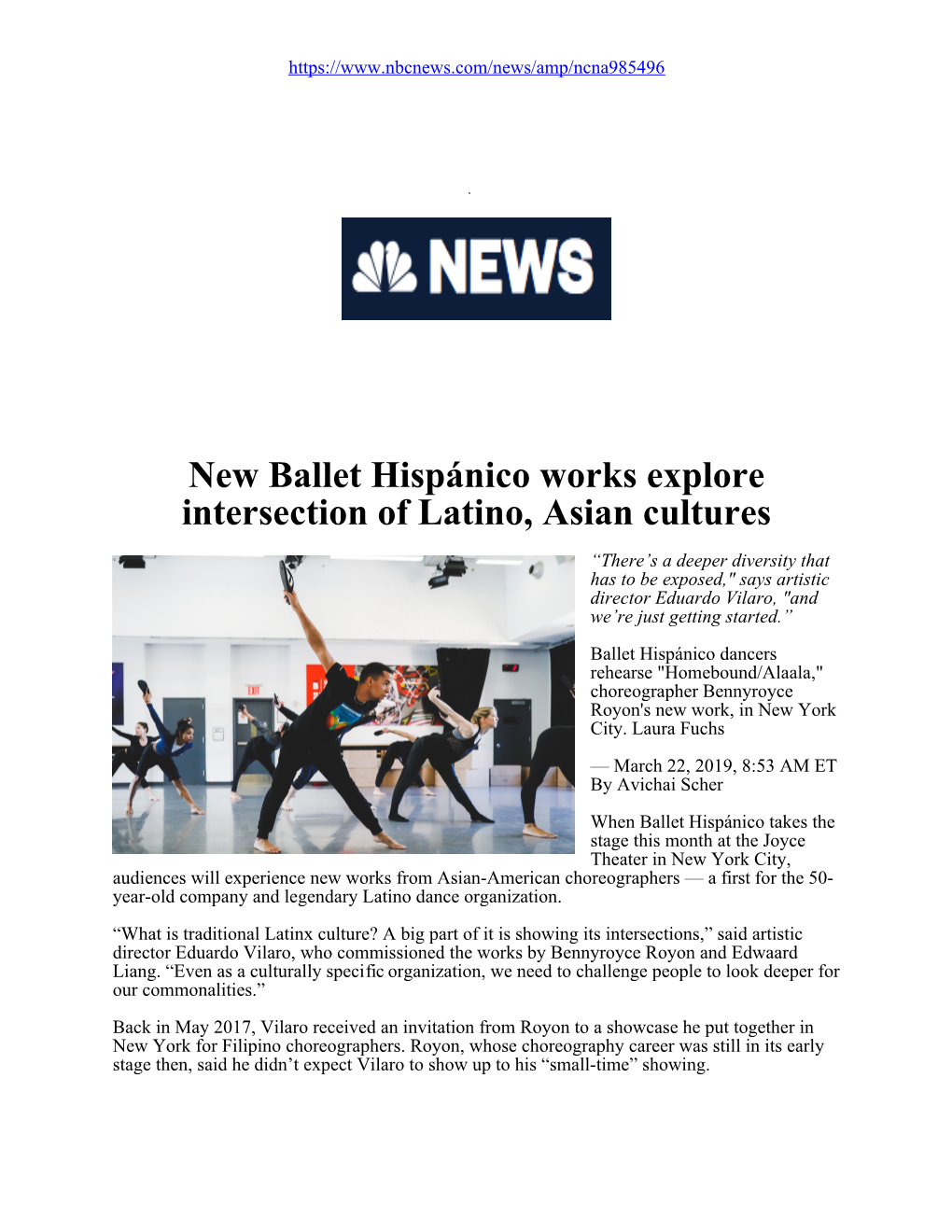 New Ballet Hispánico Works Explore Intersection of Latino, Asian Cultures