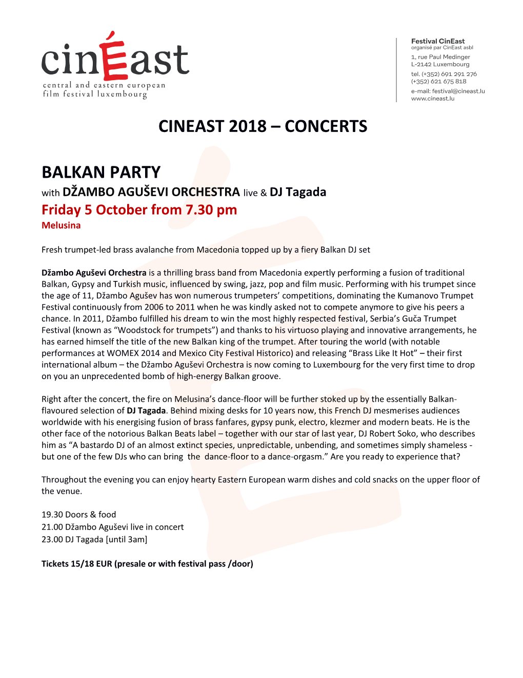 Concerts Balkan Party