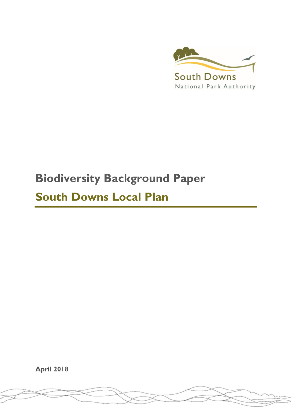 Biodiversity Background Paper South Downs Local Plan