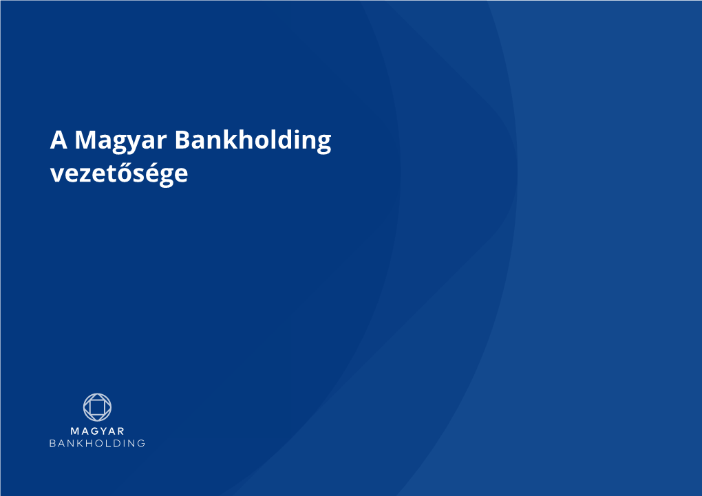 A Magyar Bankholding Vezetősége Pályafutását Az Állami Pénz- És Tőkepiaci Felügyeleten Kezdte, 1998-Tól a PSZÁF Osztályvezetője, Majd Főosztályvezetője