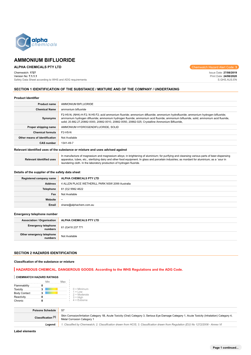 Ammonium Bifluoride