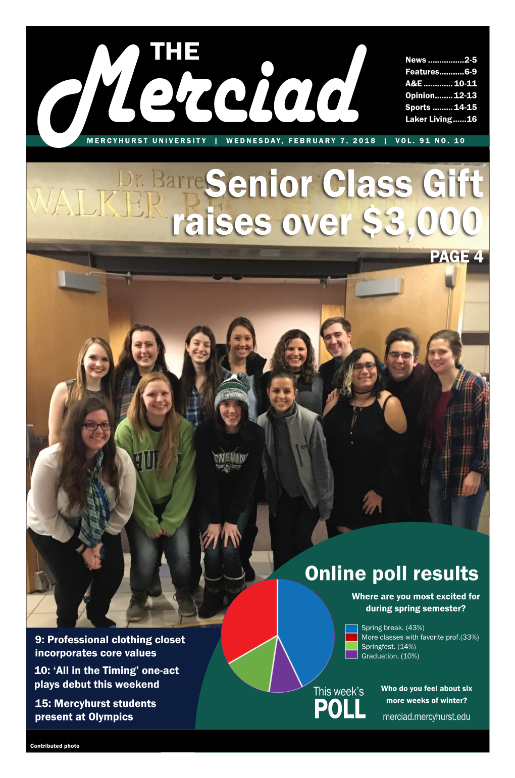 Senior Class Gift Raises Over $3,000 PAGE 4