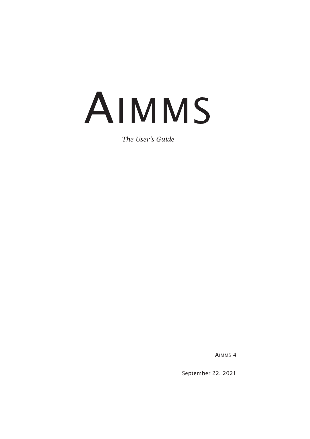 The AIMMS User's Guide