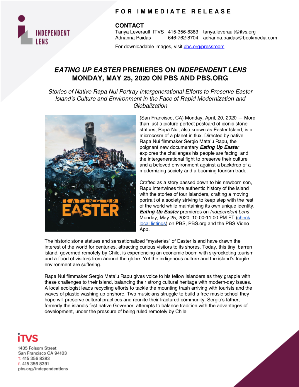 "Eating up Easter" Premieres on INDEPENDENT LENS Monday