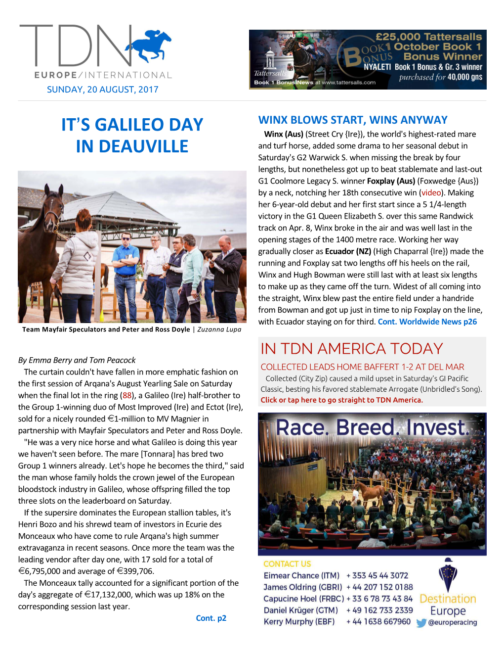 It=S Galileo Day in Deauville Cont