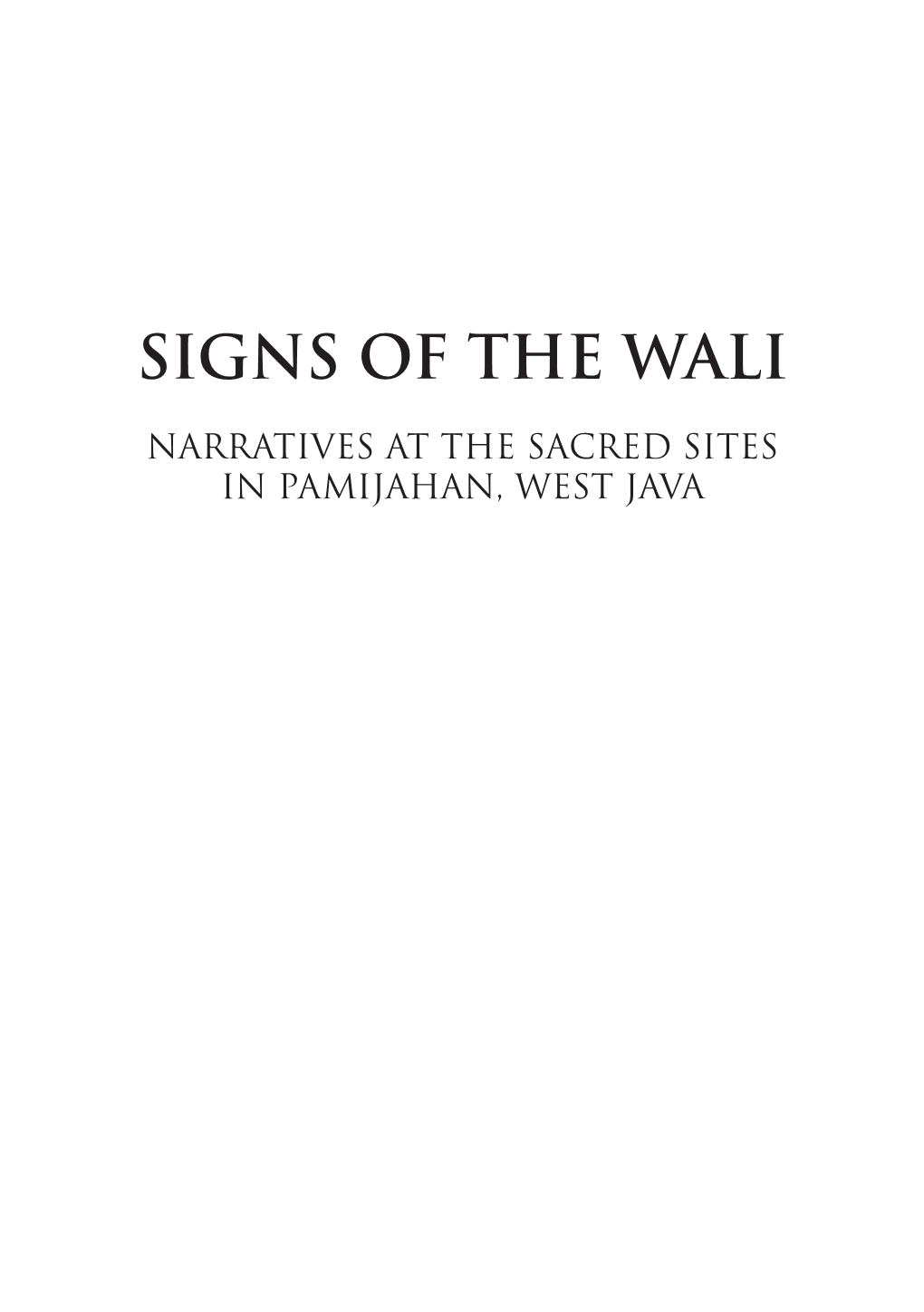 Signs of the Wali