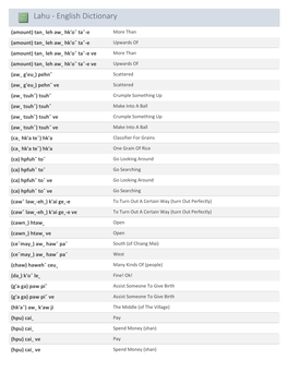 Lahu-English Dictionary (PDF)