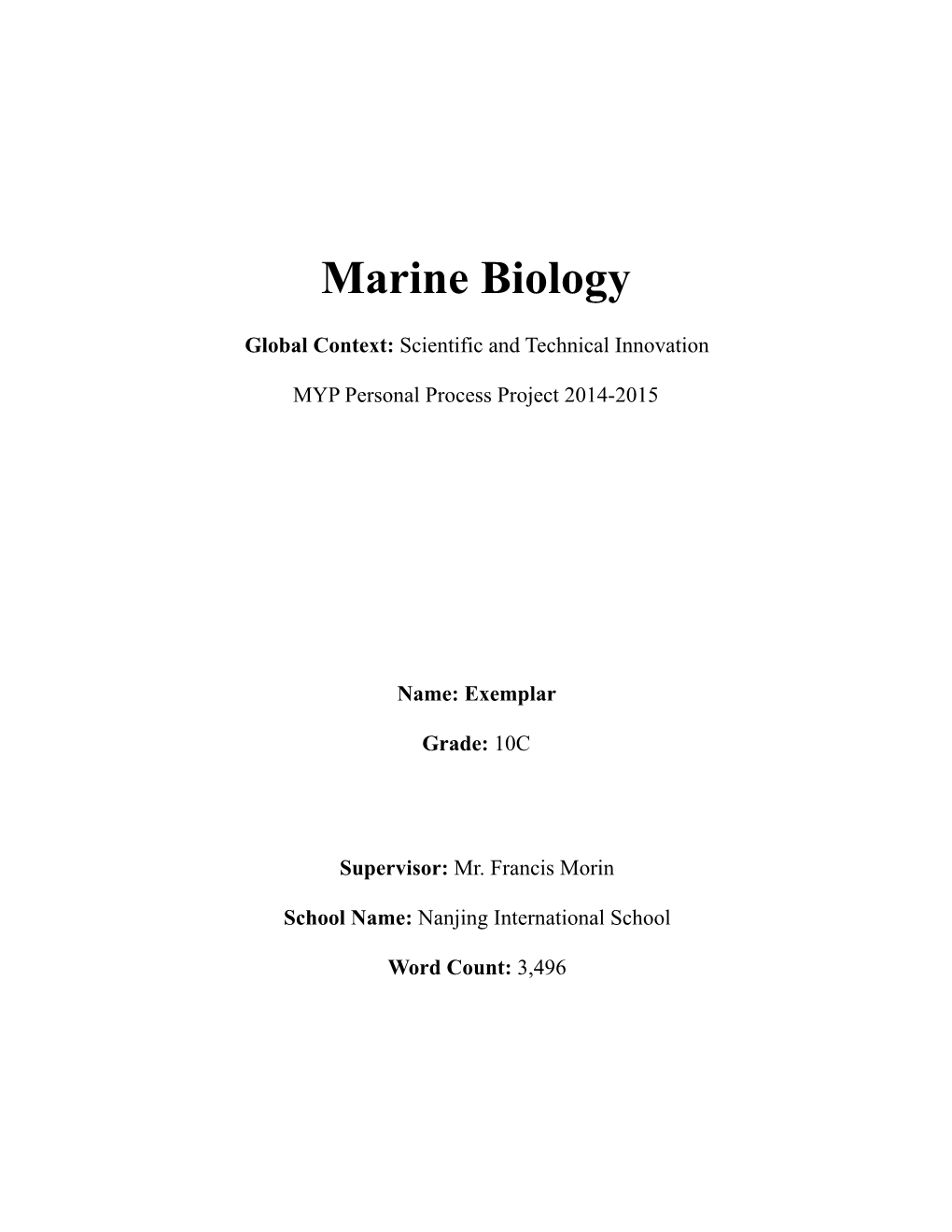 Marine Biology