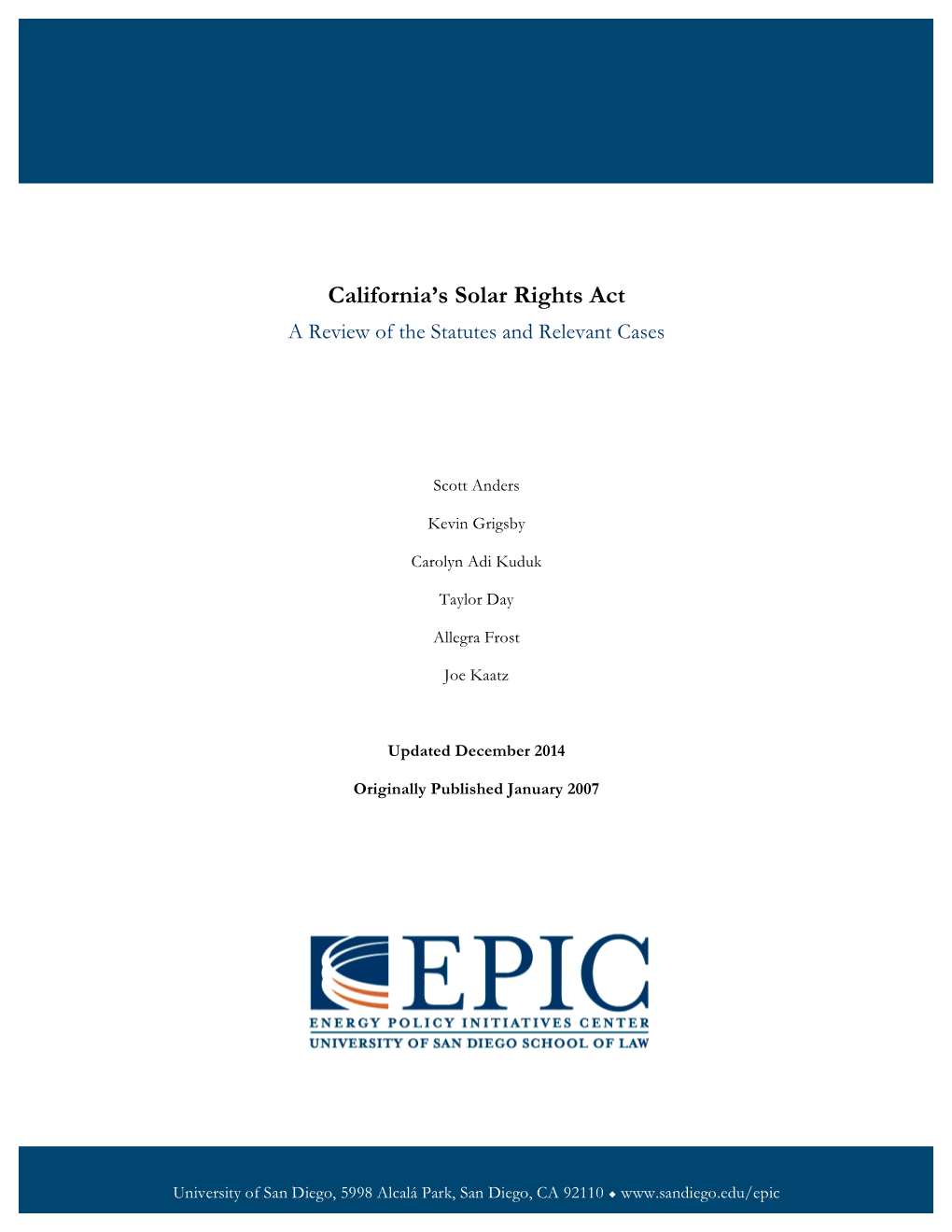 Solar Rights Act a Review of the Statutes and Relevant Cases