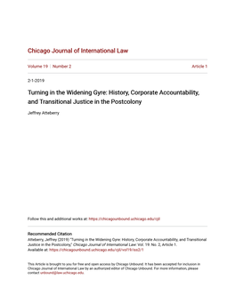 Turning in the Widening Gyre: History, Corporate Accountability, and Transitional Justice in the Postcolony