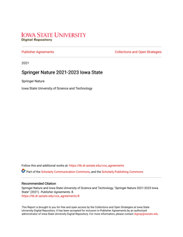 Springer Nature 2021-2023 Iowa State