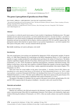 The Genus Leptoxyphium (Capnodiaceae) from China