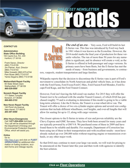 Inroads Newsletter February 2014