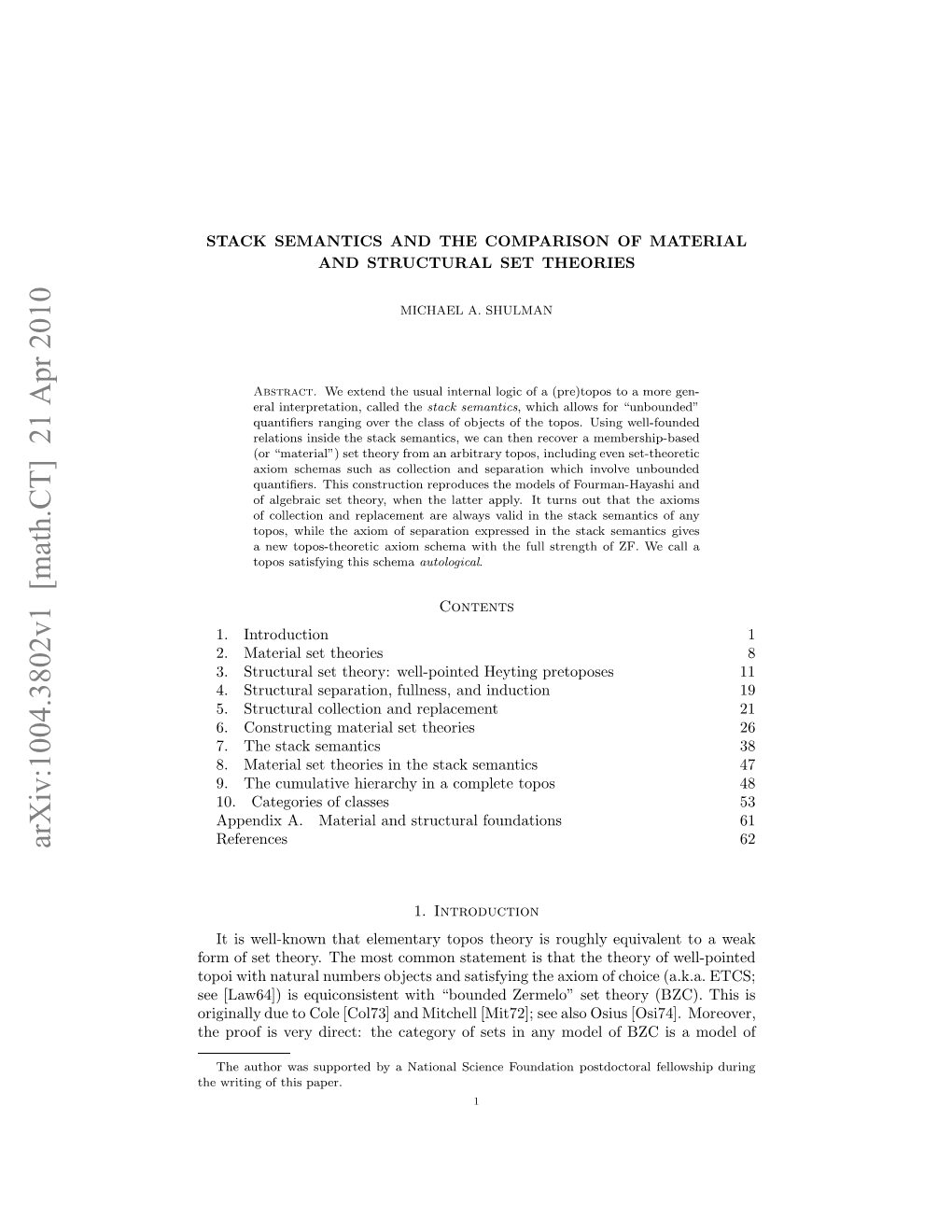 Arxiv:1004.3802V1 [Math.CT] 21 Apr 2010 H Rtn Fti Paper