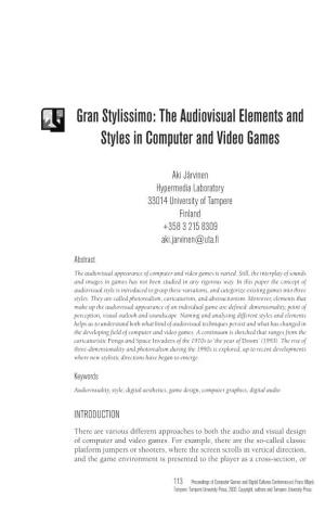 The Audiovisual Elements and Styles in Computer and Video Games