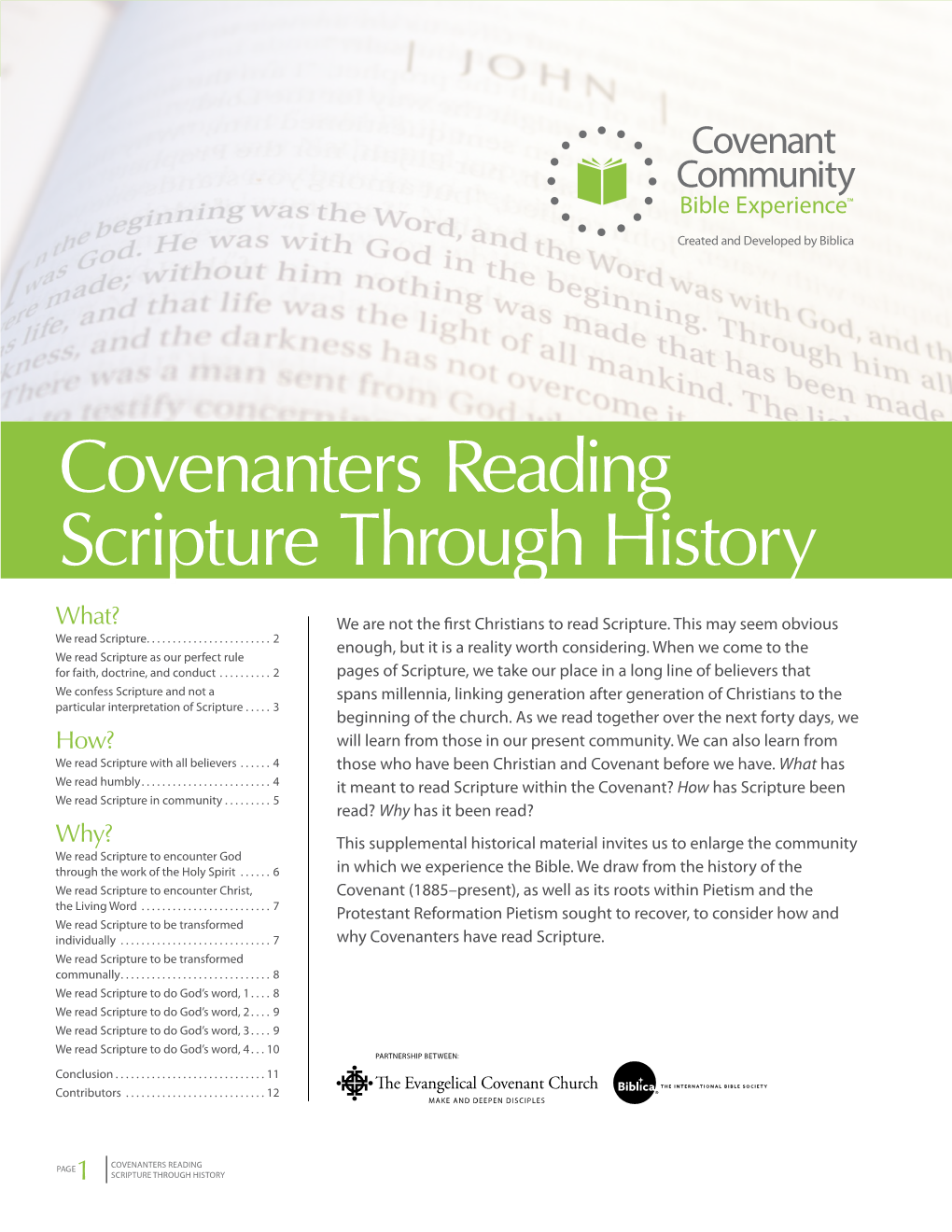Covenanters Reading Scripture Through History