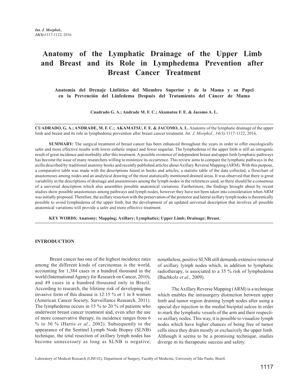 Anatomy of the Lymphatic Drainage of the Upper Limb and Breast and Its Role in Lymphedema Prevention After Breast Cancer Treatment