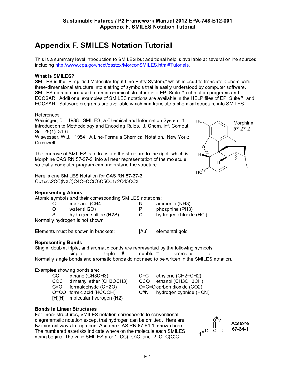 Appendix F SMILES Notation Tutorial