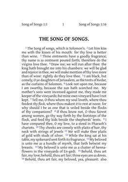 The Song of Songs