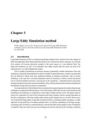 Chapter 3 Large Eddy Simulation Method