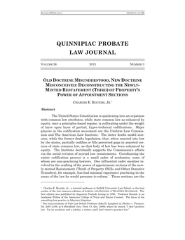 Quinnipiac Probate Law Journal