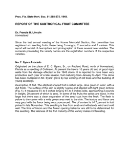 Report of the Subtropical Fruit Committee