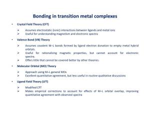 Bonding in Transition Metal Complexes