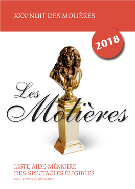 Aide-Mémoire Molières 2018