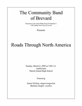 Roads North America Concert March 2009 Final.Pub
