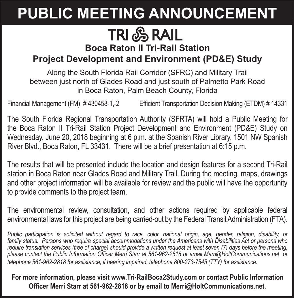 Public Meeting Announcement