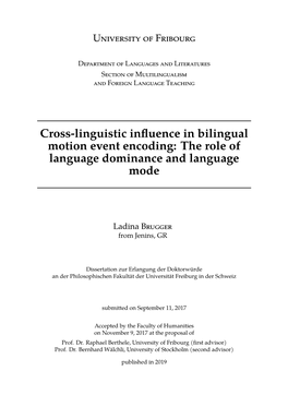 Cross-Linguistic Influence in Bilingual Motion Event Encoding