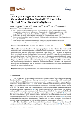 Low-Cycle Fatigue and Fracture Behavior of Aluminized Stainless Steel AISI 321 for Solar Thermal Power Generation Systems