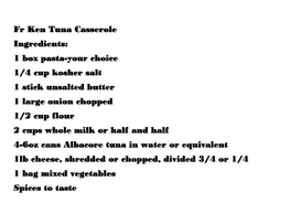 Fr Ken Tuna Casserole Ingredients
