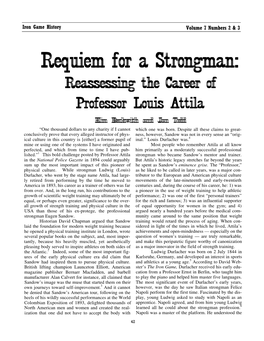 Requiem for a Strongman: Reassessing the Career of Professor Louis Attila