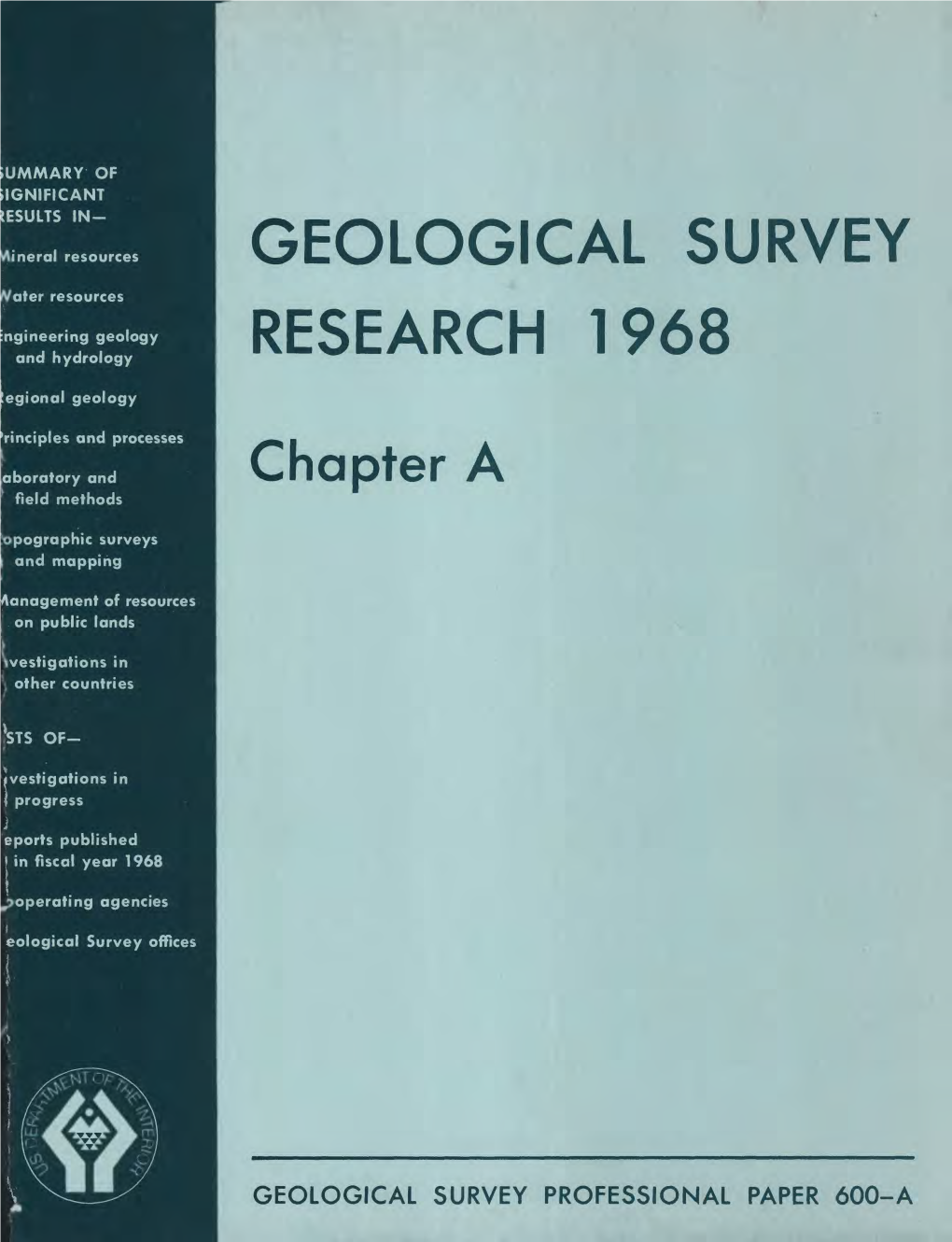 Geological Survey Research 1968