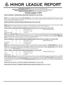 Minor League Report.Indd