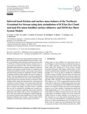Inferred Basal Friction and Surface Mass Balance of the Northeast