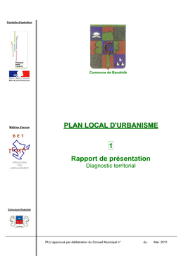 PLAN LOCAL D'urbanisme 1 Rapport De Présentation