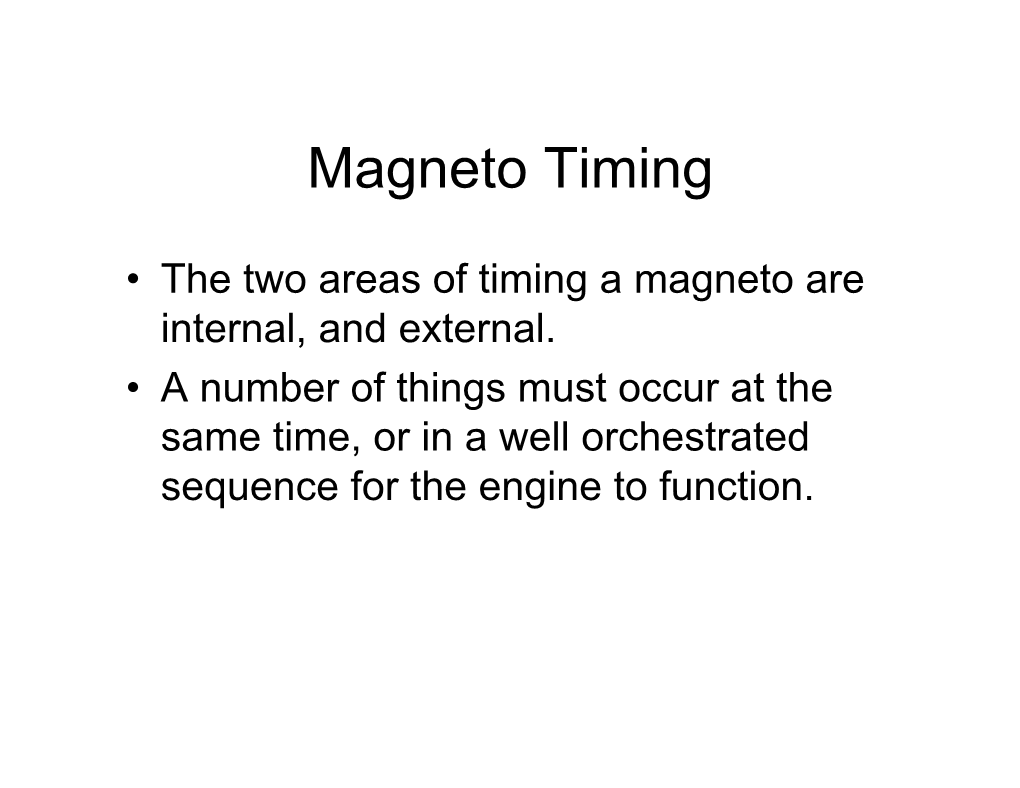 Magneto Timing