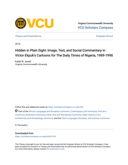 Image, Text, and Social Commentary in Victor Ekpuk's Cartoons for the Daily Times of Nigeria, 1989-1998